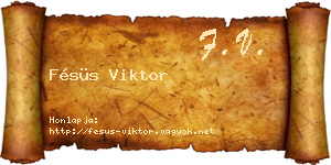 Fésüs Viktor névjegykártya
